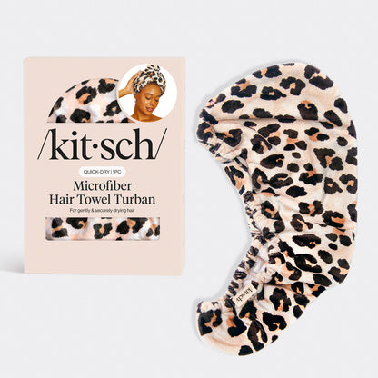 Leopard Microfiber Hair Towel, KITSCH
