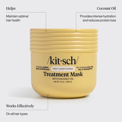 KITSCH Coconut Oil Hair Mask ingredients and benefits infographic