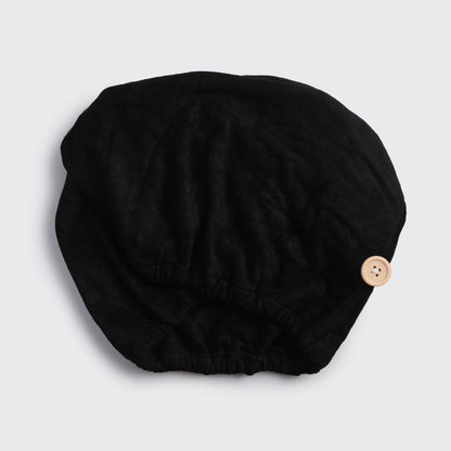 Black Microfiber Hair Towel, KITSCH