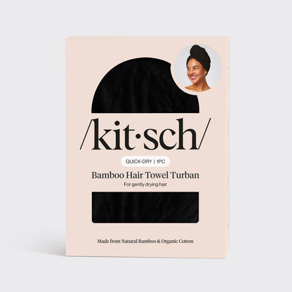 Black Microfiber Hair Towel, KITSCH