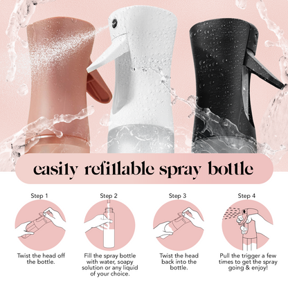 Kitsch Black Continuous Spray flat lay with curl products for routine pairing