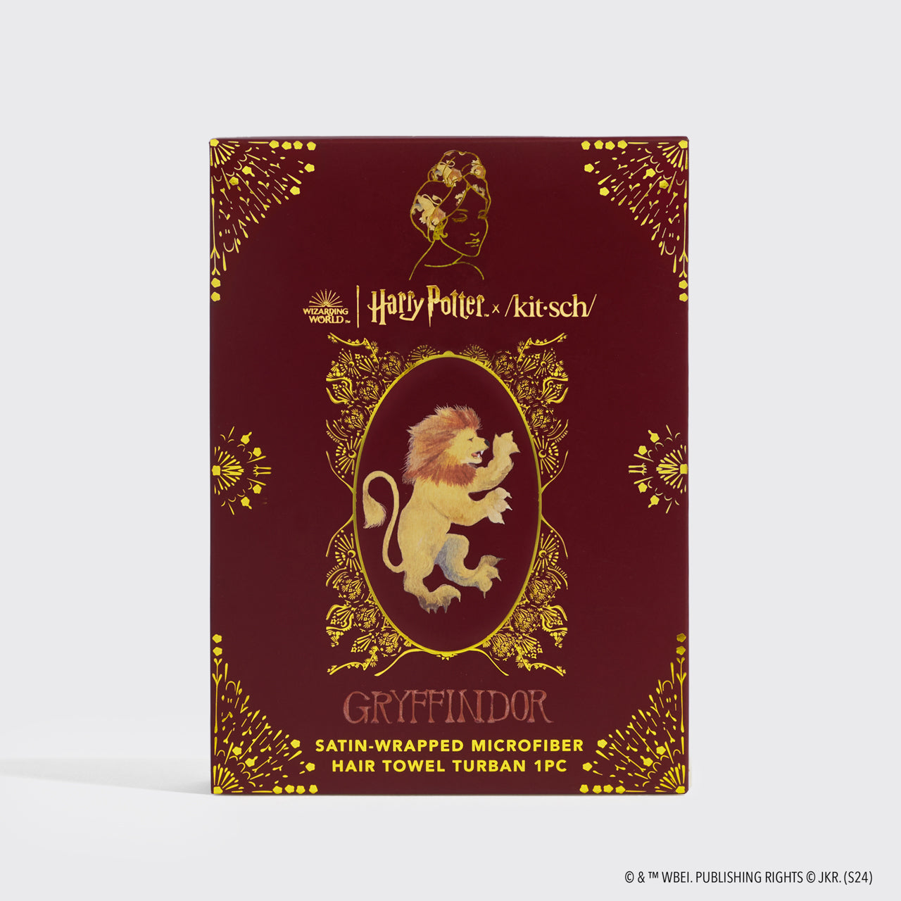 Gryffindor Satin Wrapped Hair Towel, KITSCH