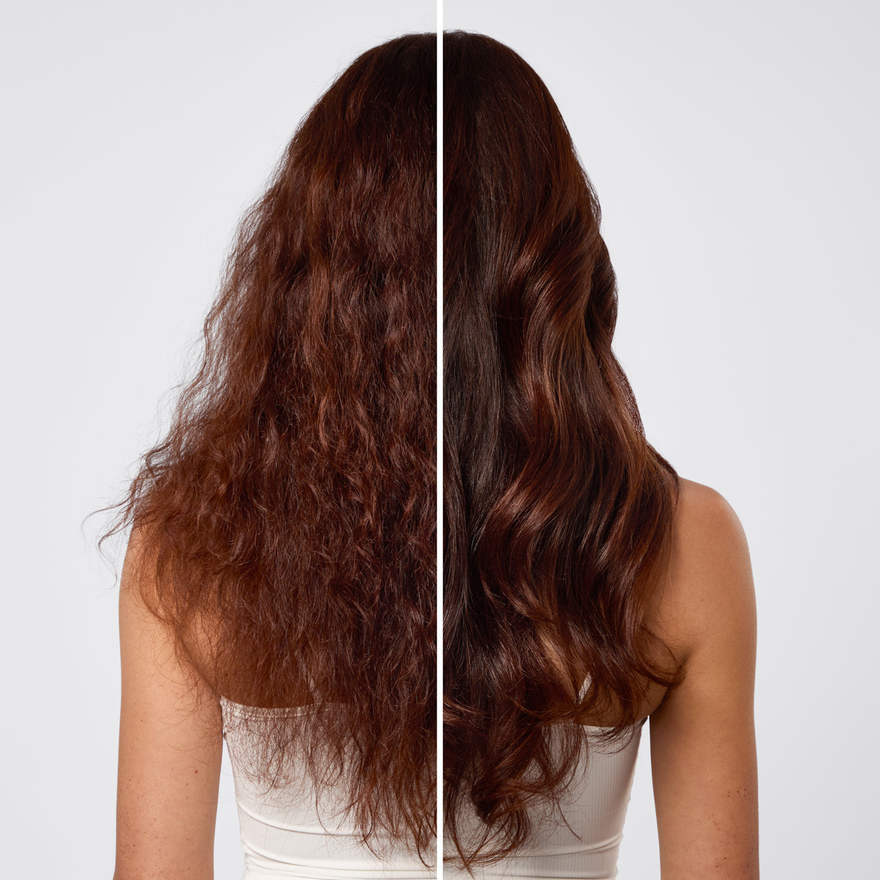 Model spritzing Kitsch Heat Protectant & Styling Mist onto damp hair before heat styling