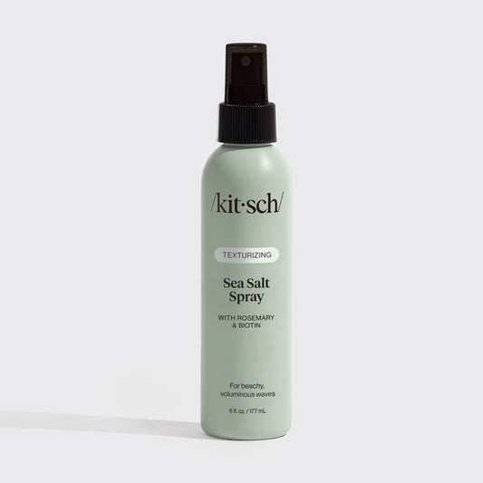 KITSCH Texturizing Sea Salt Spray — hero standalone bottle shot on light background — Formulated with rosemary, Biotin & Amaze® SP polymer — For sea-siren-approved beach waves — no crunch, just touchable texture — 6 fl oz / 177 mL