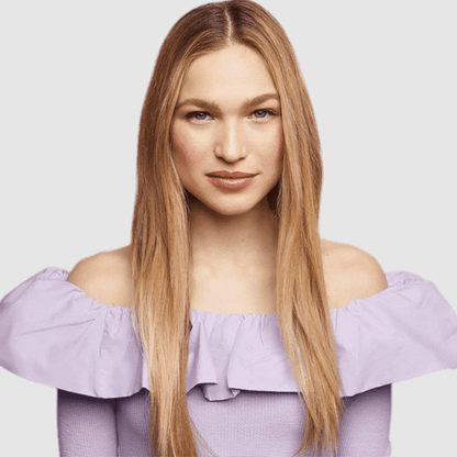 Woman with long styled waves created using the Chocolate XL Satin Heatless Curling Set.