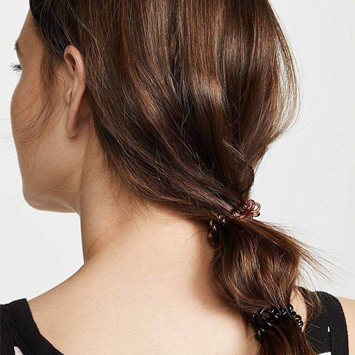 KITSCH Hair Coils Brunette 4-pack — product detail — creaseless brunette spiral coils — gentle hold that won't dent or crease hair